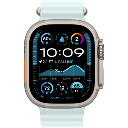 Умные часы Apple Watch Ultra 2 2024 49mm Natural Titanium Case with Ice Blue Ocean Band — изображение 2