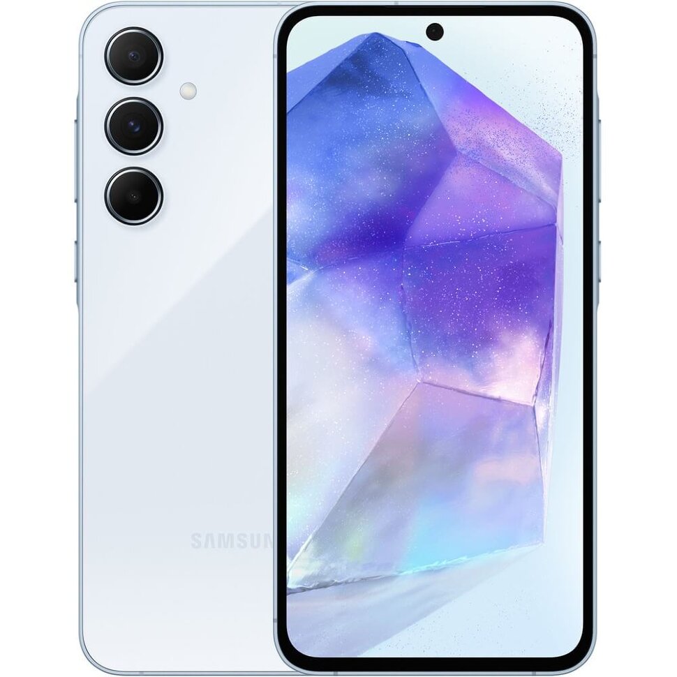 1076.970 Смартфон Samsung Galaxy A55 5G 8/256GB Голубой (Awesome Iceblue) — изображение 1