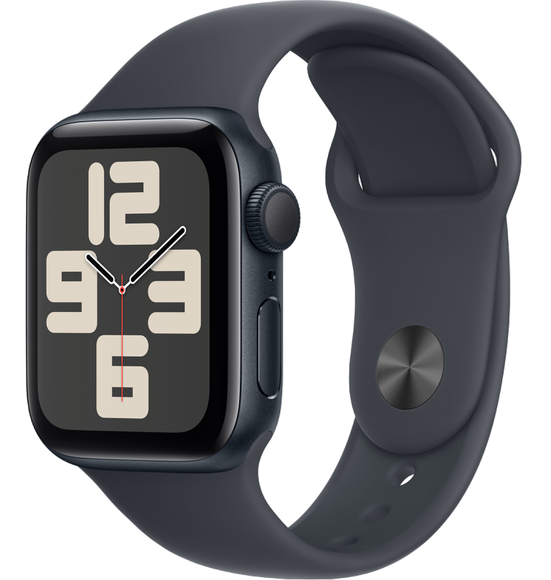 12474.970 Умные часы Apple Watch SE 2024 40mm Midnight Aluminum Case with Midnight Sport Band (M/L) — изображение 1