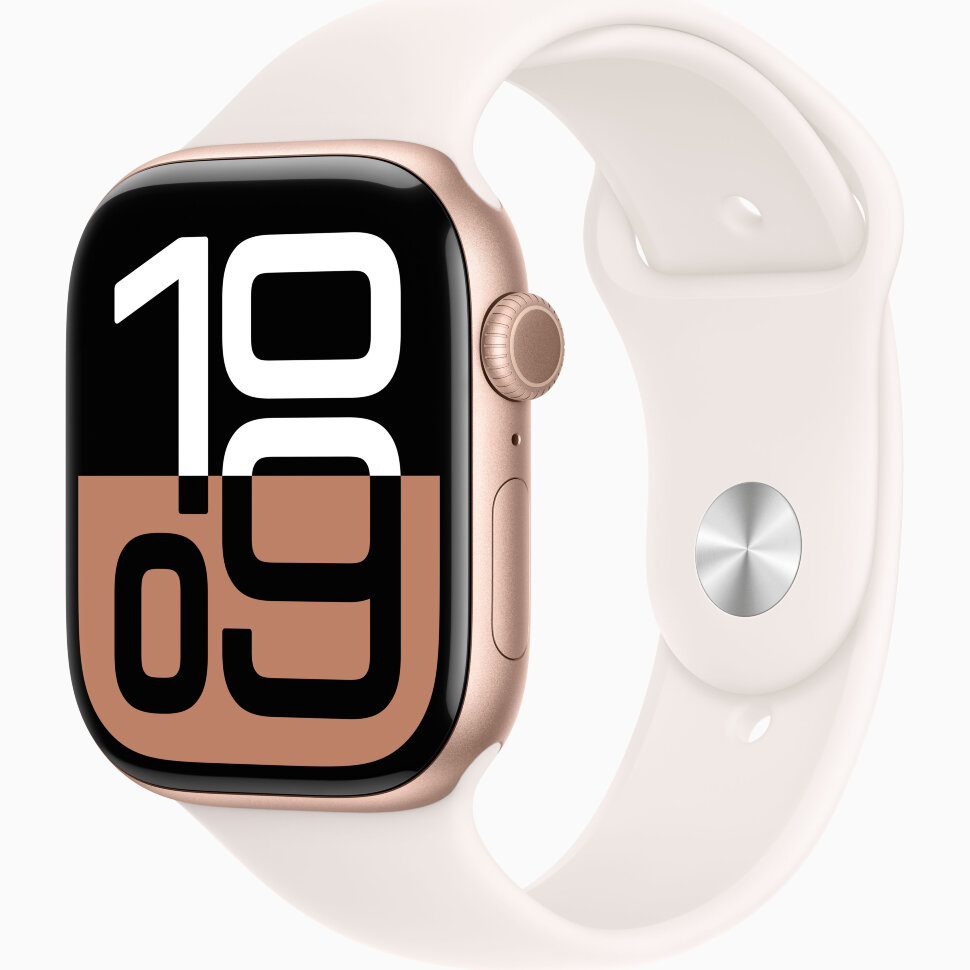 12796.970 Умные часы Apple Watch Series 10 46mm Rose Gold Aluminum Case with Light Blush Sport Band (M/L) — изображение 1