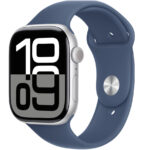 Умные часы Apple Watch Series 10 46mm Silver Aluminum Case with Denim Sport Band (S/M)