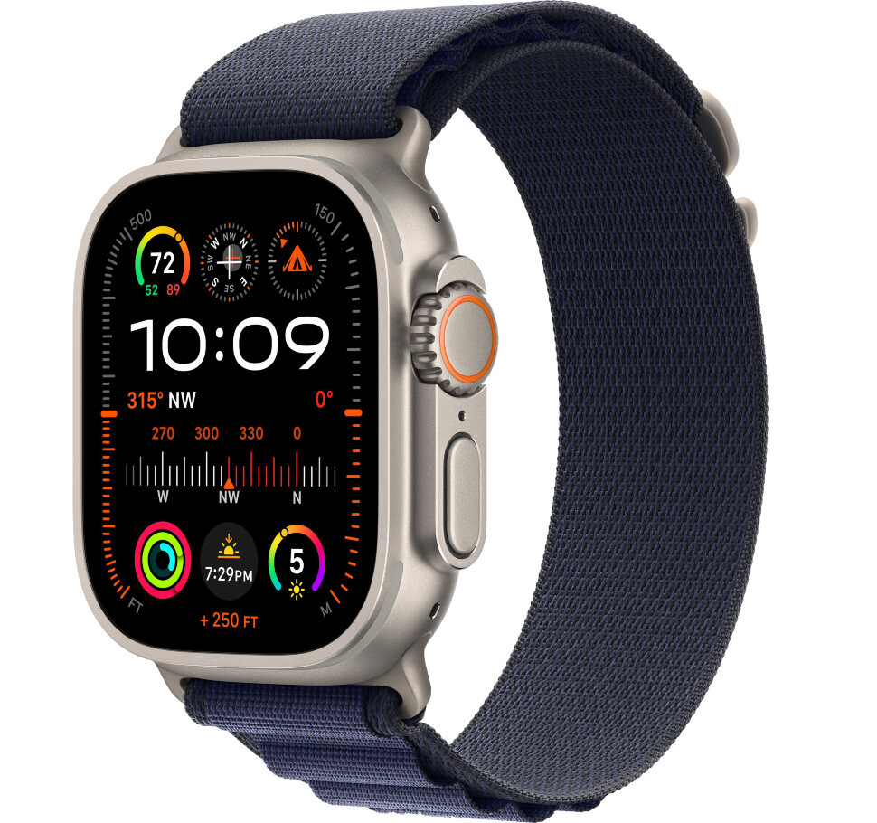 12878.970 Умные часы Apple Watch Ultra 2 2024 49mm Natural Titanium Case with Navy Alpine Loop (S) — изображение 1