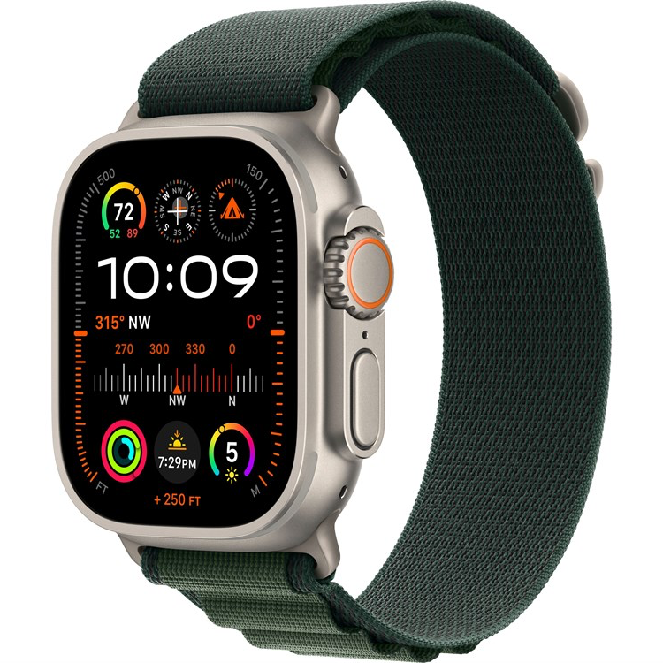 12881.970 Умные часы Apple Watch Ultra 2 2024 49mm Natural Titanium Case with Dark Green Alpine Loop (M) — изображение 1