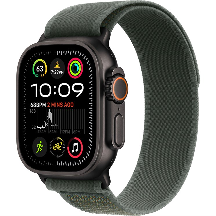 12912.970 Умные часы Apple Watch Ultra 2 2024 49mm Black Titanium Case with Green Trail Loop (M/L) — изображение 1
