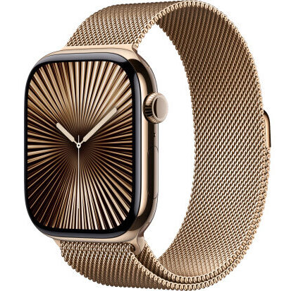 Умные часы Apple Watch Series 10 46mm Gold Titanium Case with Gold Milanese Loop (M/L)