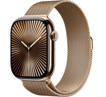 13340.970 Умные часы Apple Watch Series 10 46mm Gold Titanium Case with Gold Milanese Loop (M/L) — изображение 1