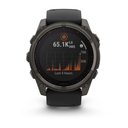 Умные часы Garmin Fenix 8 51mm SOLAR Sapphire Carbon Gray DLC Titanium with Black/Pebble Gray Silicone Band (010-02907-10) — изображение 2