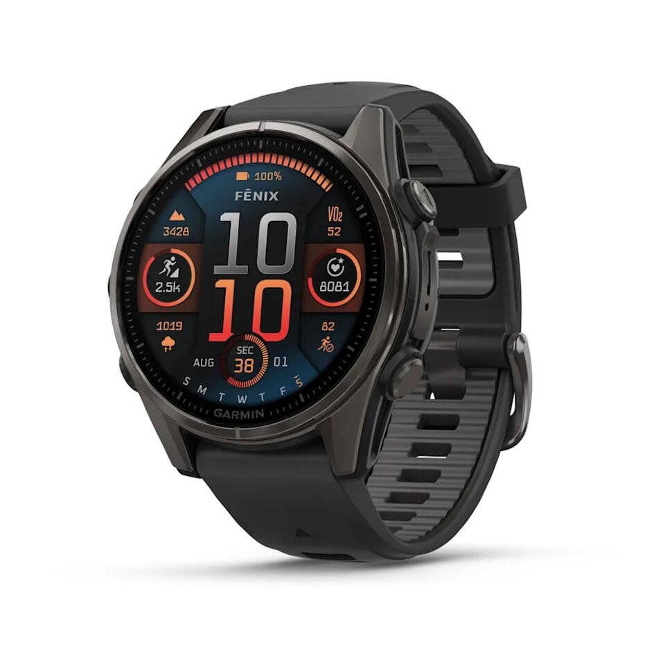 13581.970 Умные часы Garmin Fenix 8 43mm AMOLED Sapphire Carbon Gray DLC Titanium with Black/Pebble Gray Silicone Band (010-02903-21) — изображение 1
