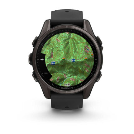 Умные часы Garmin Fenix 8 43mm AMOLED Sapphire Carbon Gray DLC Titanium with Black/Pebble Gray Silicone Band (010-02903-21) — изображение 2