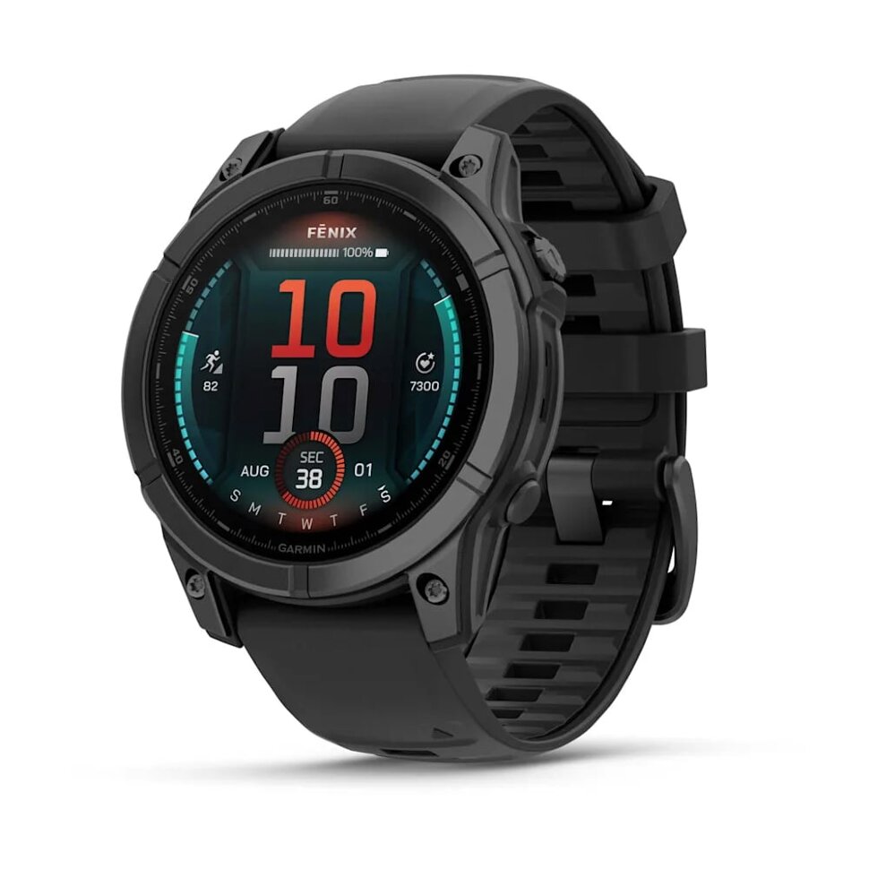 13586.970 Умные часы Garmin Fenix E 47mm AMOLED Slate Gray Steel with Black Silicone Band (010-03025-03) — изображение 1