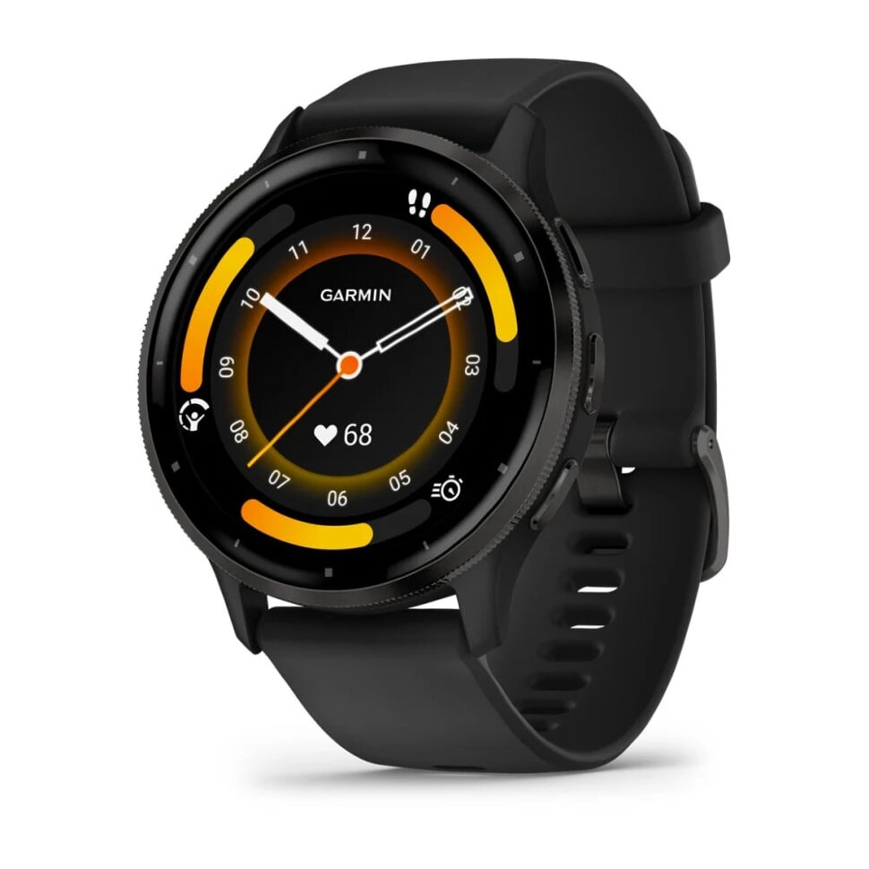 13671.970 Умные часы Garmin Venu 3 45mm Slate Stainless Steel Bezel with Black Case and Silicone Band (010-02784-01) — изображение 1