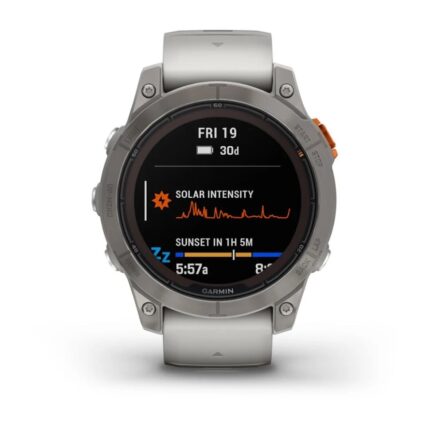 Умные часы Garmin Fenix 7 Pro 47mm SOLAR Sapphire Titanium with Fog Gray/Ember Orange Band (010-02777-21) — изображение 2