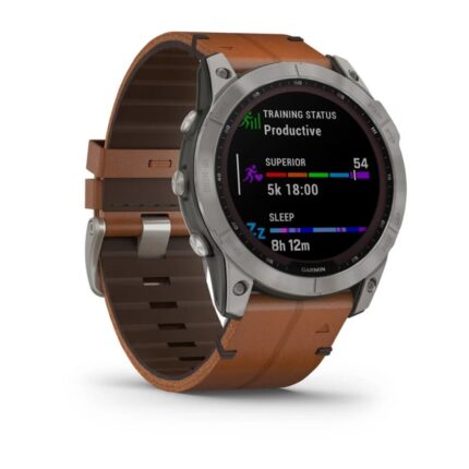 Умные часы Garmin Fenix 7X 51mm SOLAR Sapphire Titanium with Chestnut Leather Band (010-02541-19) — изображение 3