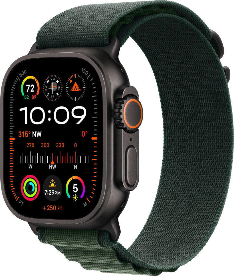 146.970 Умные часы Apple Watch Ultra 2 2024 49mm Black Titanium Case with Dark Green Alpine Loop (M) — изображение 1