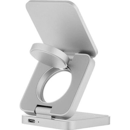 Беспроводное зарядное устройство uBear Balance 3 в 1 MagSafe Серебро — изображение 2