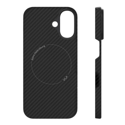 Чехол защитный VLP Kevlar Case MagSafe iPhone 16 Черный — изображение 2