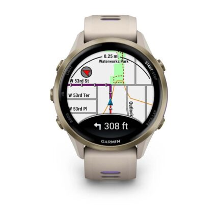 Умные часы Garmin Forerunner 970 Soft Gold Titanium with French Gray Case and French Gray/Translucent Indigo Band (010-02969-02) — изображение 2