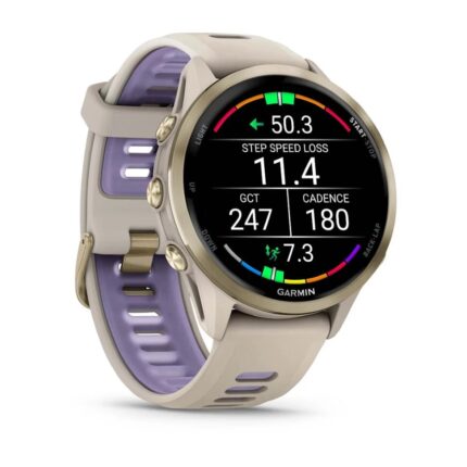 Умные часы Garmin Forerunner 970 Soft Gold Titanium with French Gray Case and French Gray/Translucent Indigo Band (010-02969-02) — изображение 3
