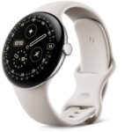 Умные часы Google Pixel Watch 4 45mm Wi-Fi Серебряный/Бежевый (Polished Silver/Porcelain)