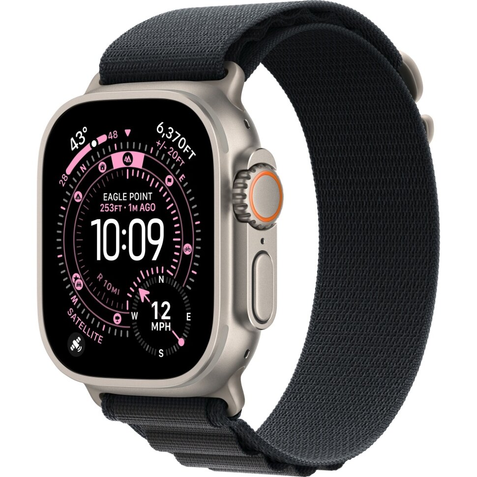 28480.970 Умные часы Apple Watch Ultra 3 2025 49mm Natural Titanium Case with Black Alpine Loop (L) — изображение 1