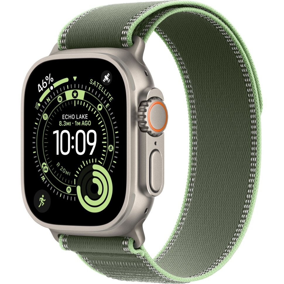 28540.970 Умные часы Apple Watch Ultra 3 2025 49mm Natural Titanium Case with Green/Neon Trail Loop (S/M) — изображение 1