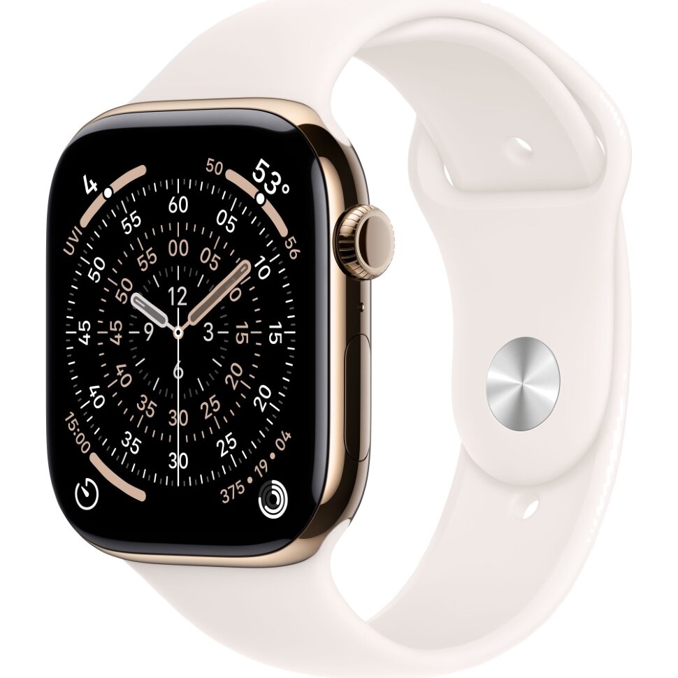 28700.970 Умные часы Apple Watch Series 11 46mm Gold Titanium Case with Light Blush Sport Band (M/L) — изображение 1