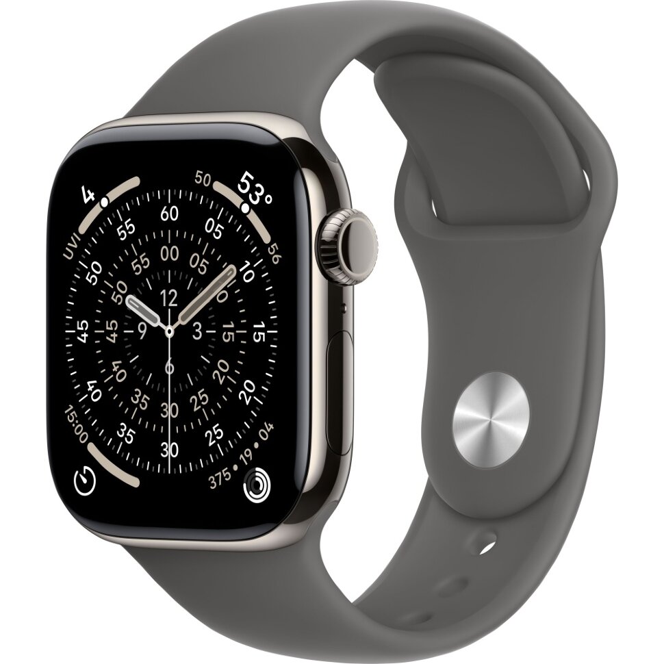 28709.970 Умные часы Apple Watch Series 11 42mm Natural Titanium Case with Stone Gray Sport Band (S/M) — изображение 1