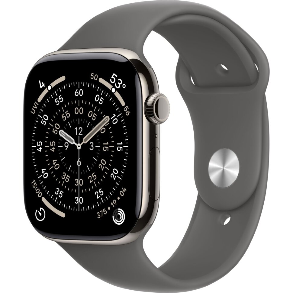 28712.970 Умные часы Apple Watch Series 11 46mm Natural Titanium Case with Stone Gray Sport Band (M/L) — изображение 1