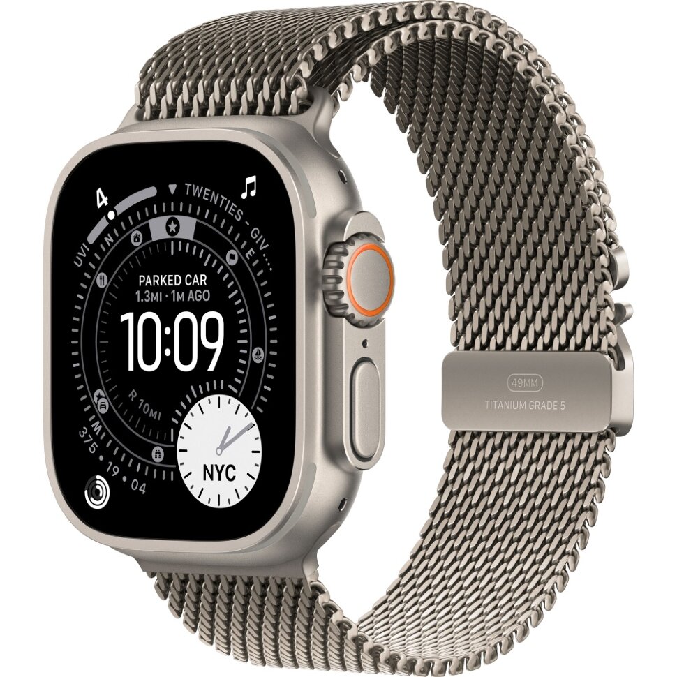 28763.970 Умные часы Apple Watch Ultra 3 2025 49mm Natural Titanium Case with Natural Titanium Milanese Loop (M) — изображение 1