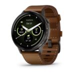 Умные часы Garmin Venu 4 45mm Slate with Black Silicone Band and Brown Leather Band (010-03014-03)