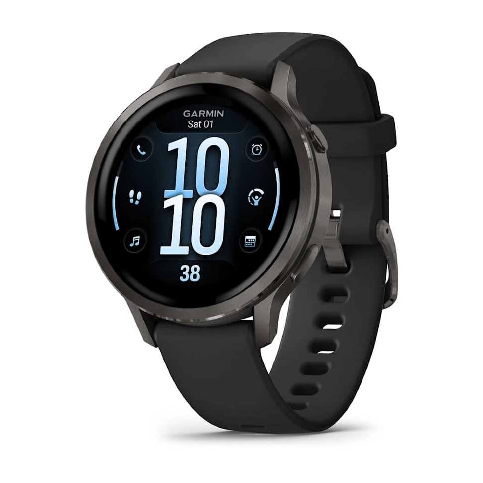 30900.970 Умные часы Garmin Venu 4 41mm Slate with Black Silicone Band (010-03013-02) — изображение 1