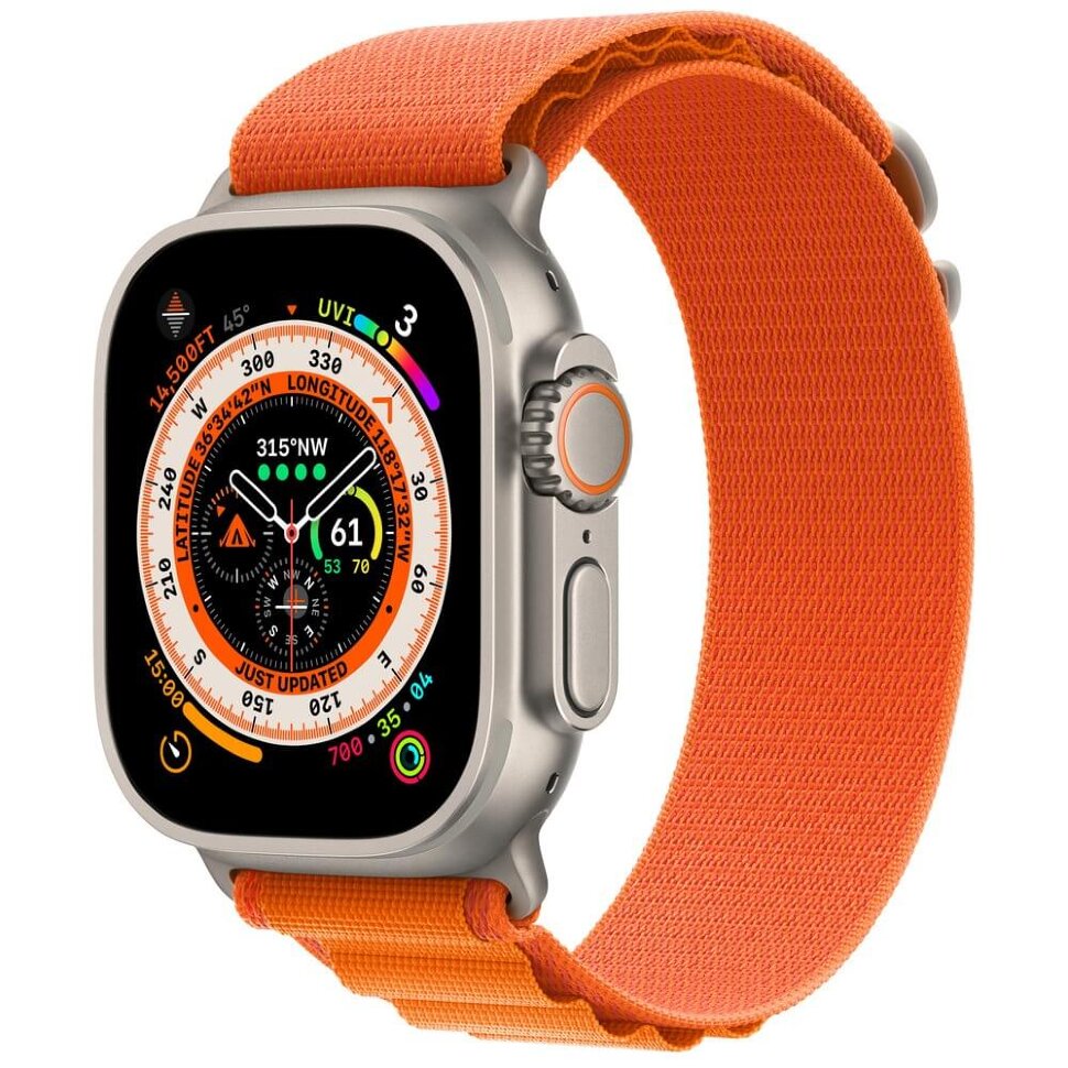 532.970 Умные часы Apple Watch Ultra 49mm Titanium Case Orange Alpine Loop (S) — изображение 1
