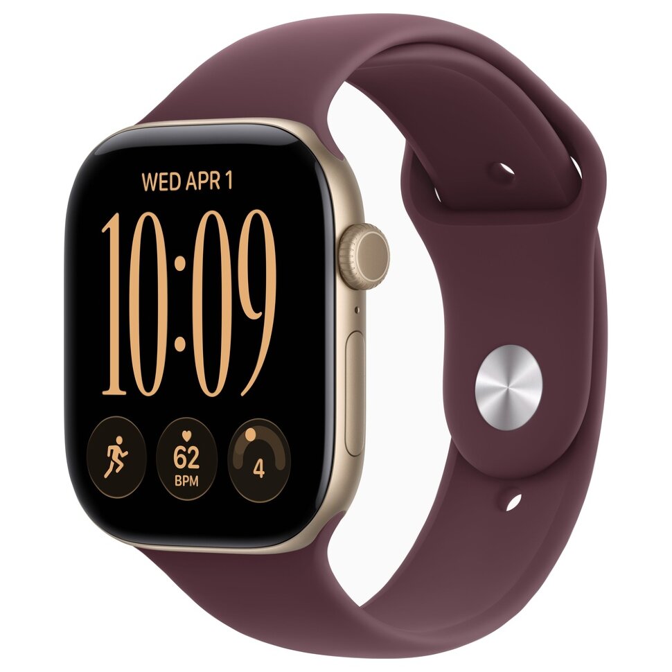 41439.970 Умные часы Apple Watch Series 12 46mm Light Gold Aluminum Case with Burgundy Sport Band (M/L) — изображение 1